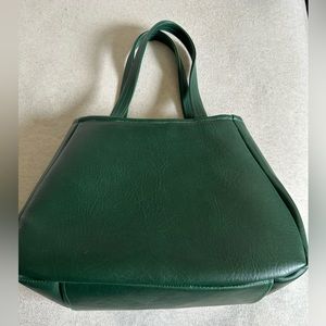 Faux Leather Green Bag with Harry Potter Inspired Print Interior OS